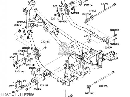 FRAME FITTINGS - ZL900A2 ELIMINATOR 1986 USA CALIFORNIA CANADA