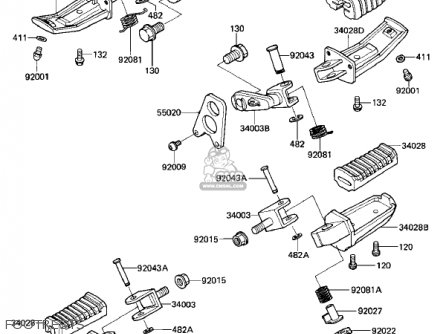 FOOTRESTS - ZL900A2 ELIMINATOR 1986 USA CALIFORNIA CANADA