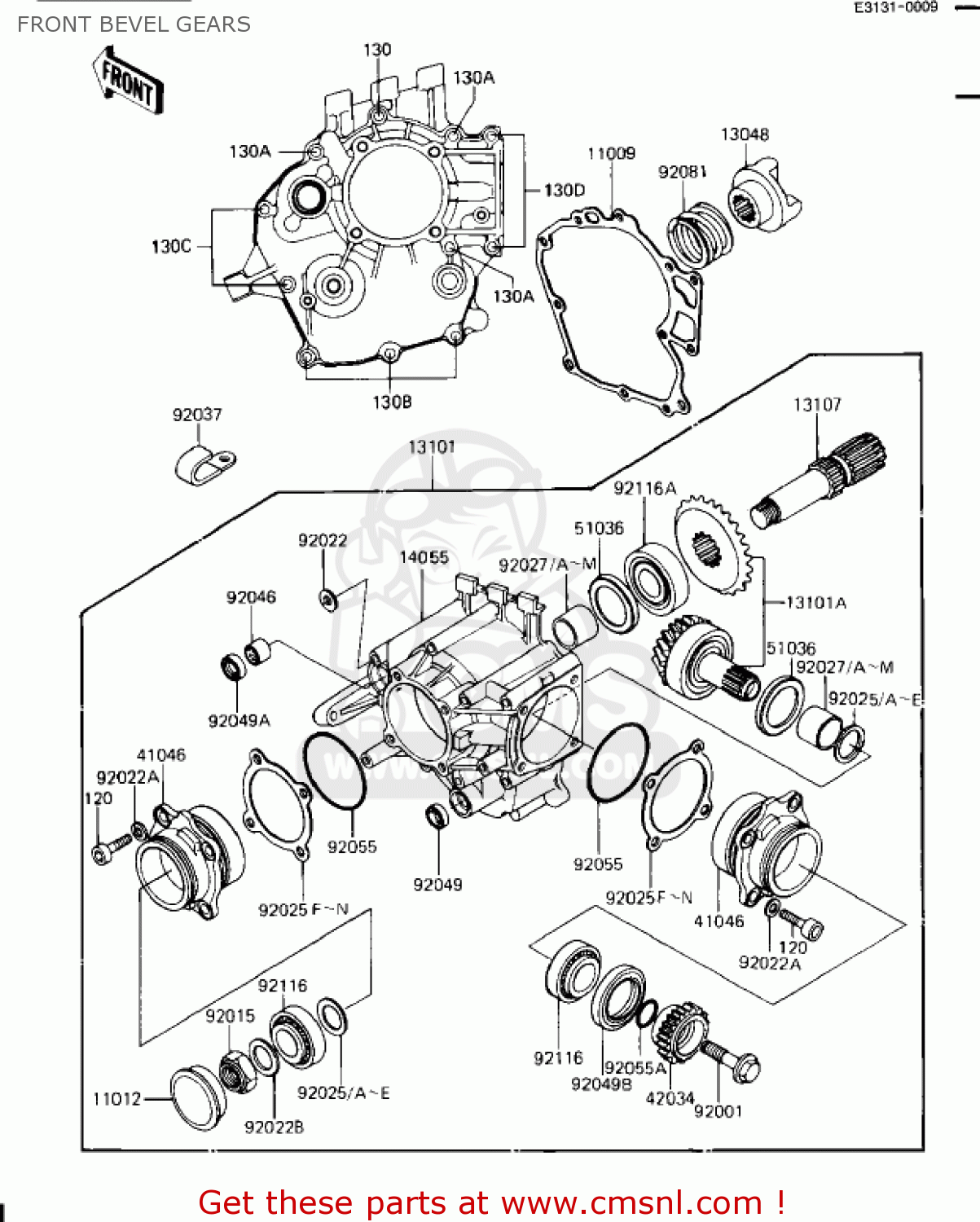 FRONT BEVEL GEARS ZN1100B1 SHAFT 1984 USA CALIFORNIA CANADA / LTD