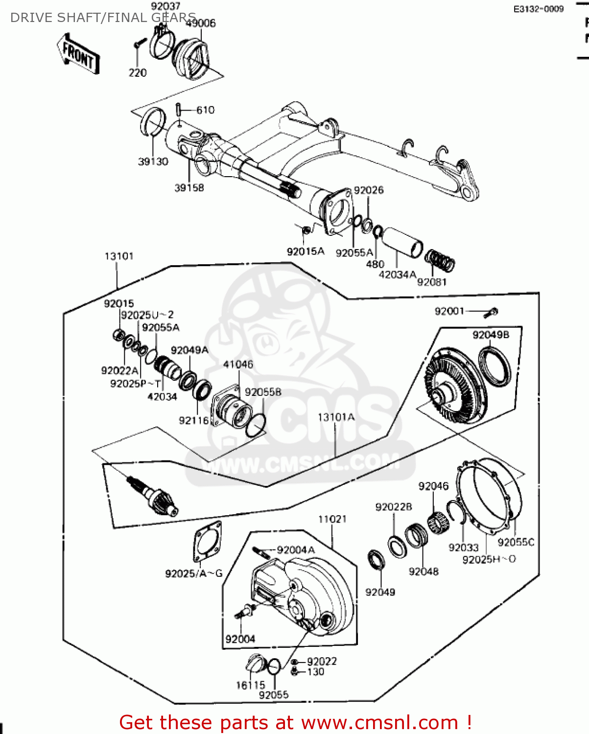 DRIVE SHAFT/FINAL GEARS ZN1100B1 SHAFT 1984 USA CALIFORNIA CANADA / LTD