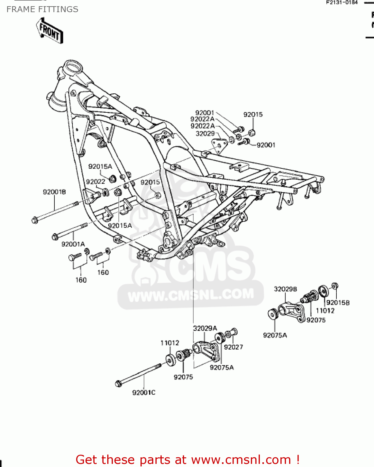 FRAME FITTINGS ZN1100B1 SHAFT 1984 USA CALIFORNIA CANADA / LTD