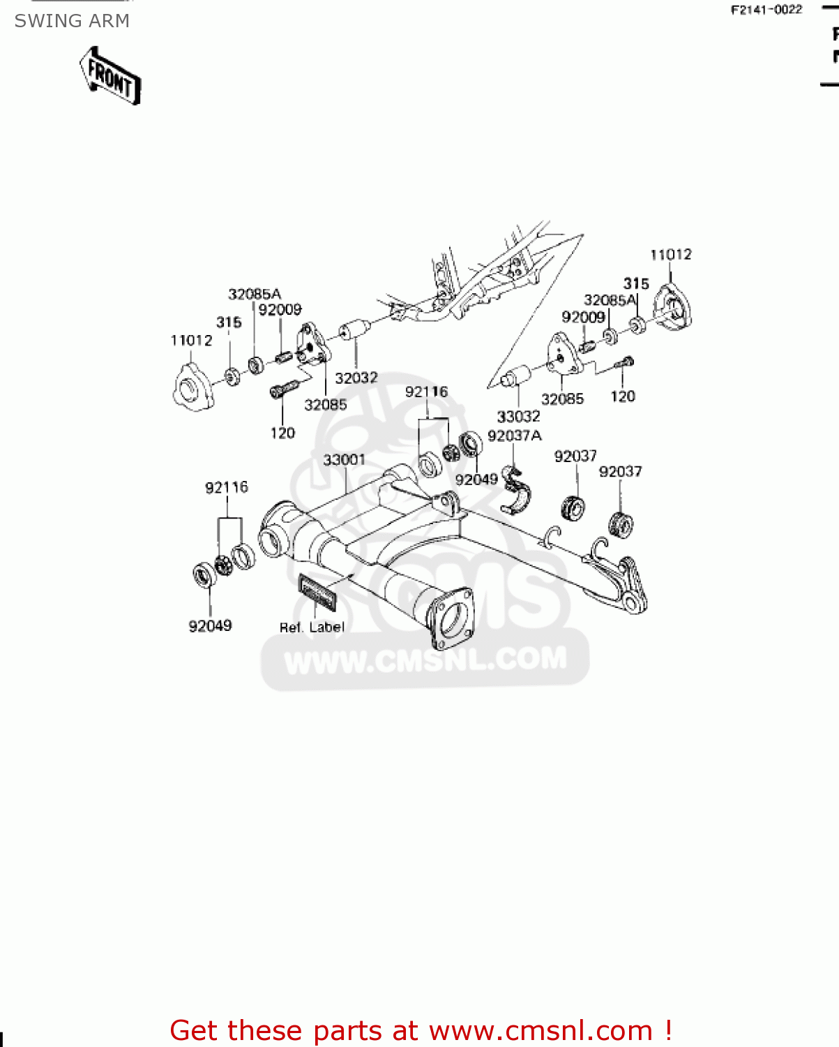 SWING ARM ZN1100B1 SHAFT 1984 USA CALIFORNIA CANADA / LTD
