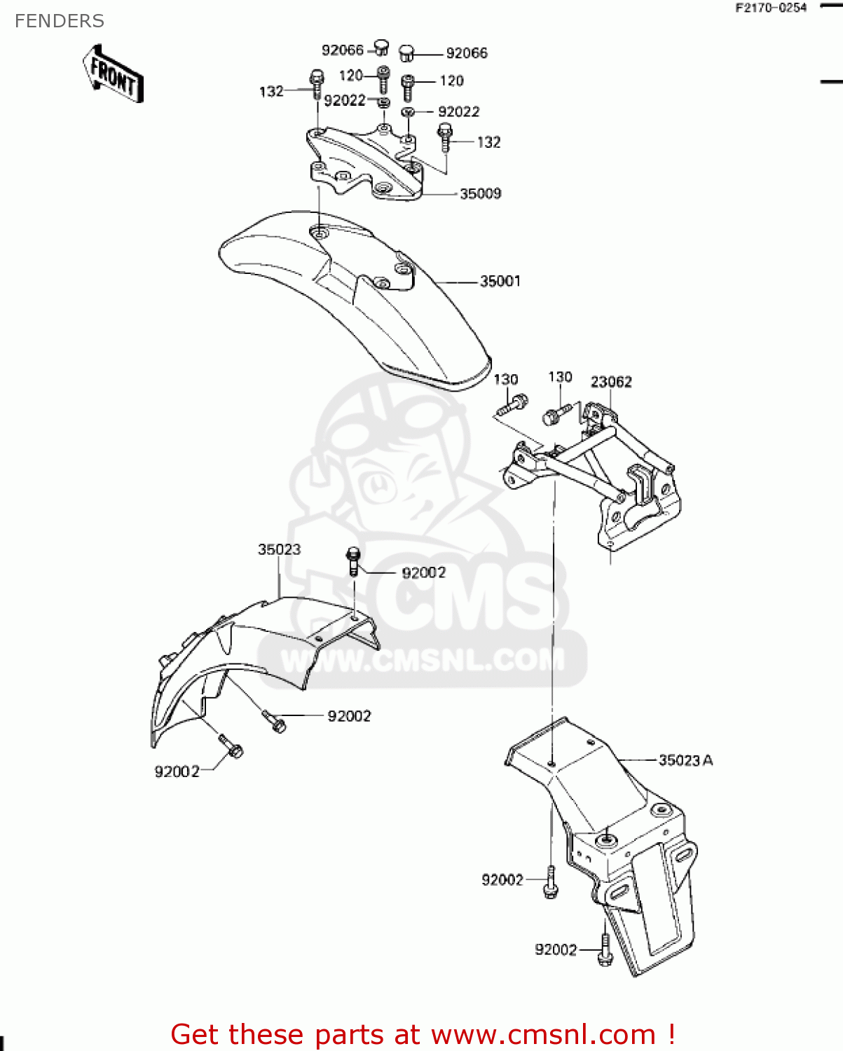 FENDERS ZN1100B1 SHAFT 1984 USA CALIFORNIA CANADA / LTD