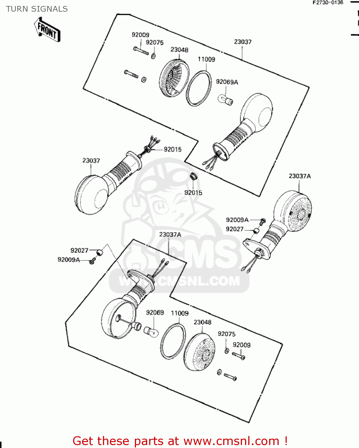TURN SIGNALS ZN1100B1 SHAFT 1984 USA CALIFORNIA CANADA / LTD