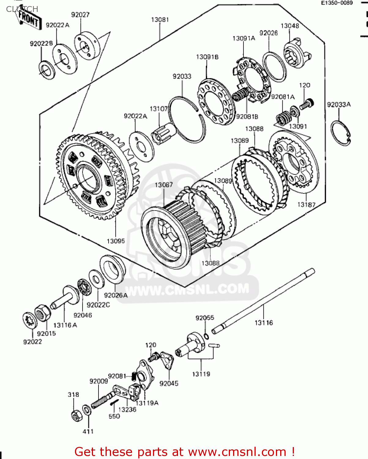CLUTCH ZN1100B1 SHAFT 1984 USA CALIFORNIA CANADA / LTD