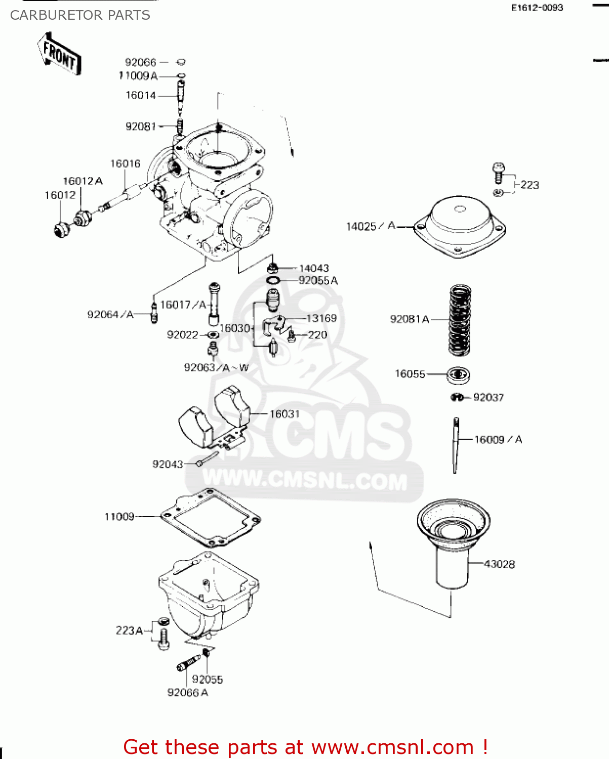 CARBURETOR PARTS ZN1100B1 SHAFT 1984 USA CALIFORNIA CANADA / LTD