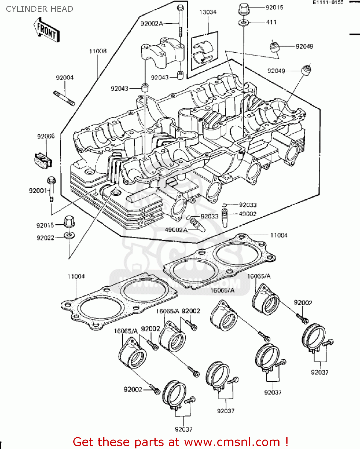 CYLINDER HEAD ZN1100B1 SHAFT 1984 USA CALIFORNIA CANADA / LTD
