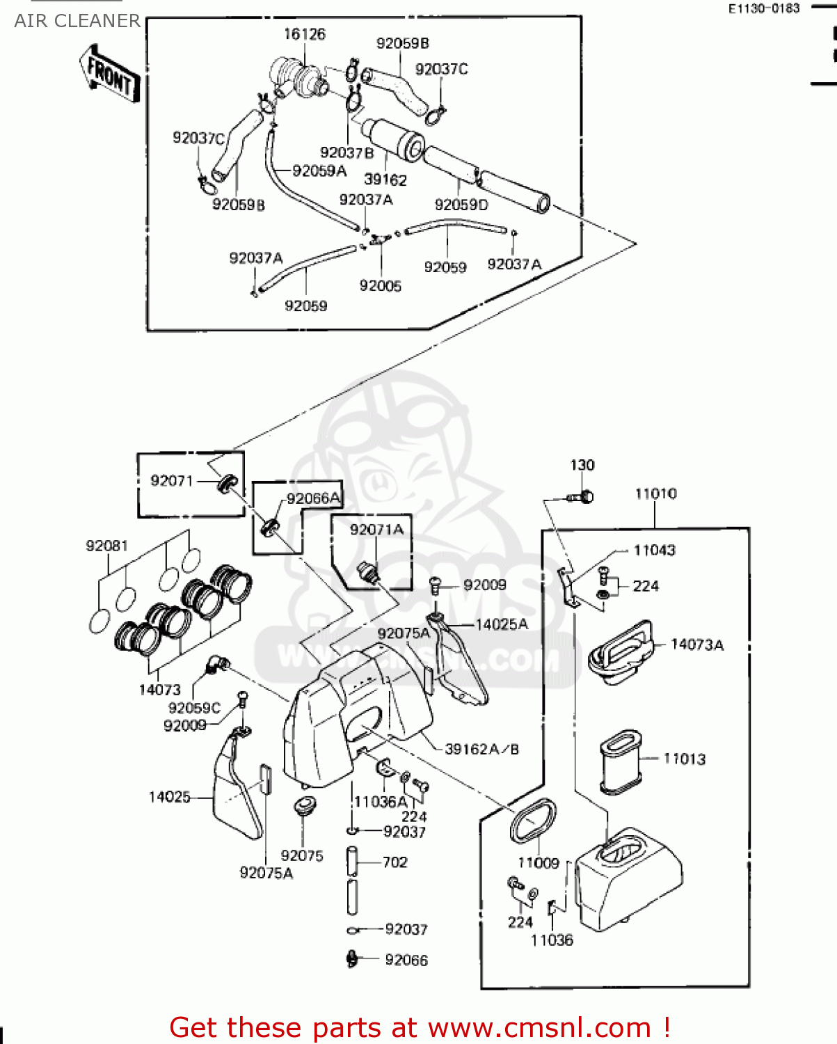 AIR CLEANER ZN1100B1 SHAFT 1984 USA CALIFORNIA CANADA / LTD
