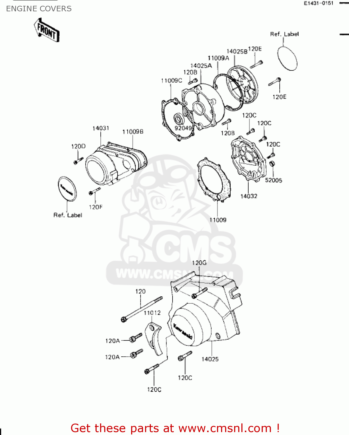 ENGINE COVERS ZN1100B1 SHAFT 1984 USA CALIFORNIA CANADA / LTD