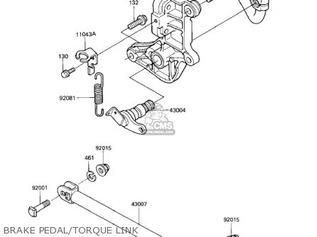 BRAKE PEDAL/TORQUE LINK - ZN1100B1 SHAFT 1984 USA CALIFORNIA CANADA / LTD