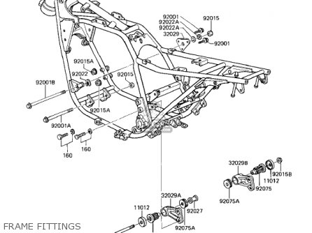 FRAME FITTINGS - ZN1100B1 SHAFT 1984 USA CALIFORNIA CANADA / LTD