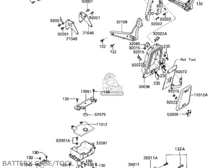 BATTERY CASE/TOOL CASE - ZN1100B1 SHAFT 1984 USA CALIFORNIA CANADA / LTD