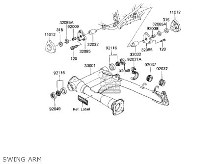 SWING ARM - ZN1100B1 SHAFT 1984 USA CALIFORNIA CANADA / LTD