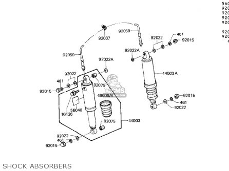 SHOCK ABSORBERS - ZN1100B1 SHAFT 1984 USA CALIFORNIA CANADA / LTD