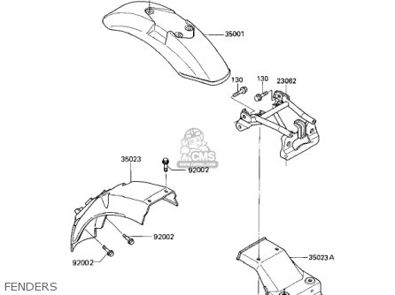 FENDERS - ZN1100B1 SHAFT 1984 USA CALIFORNIA CANADA / LTD