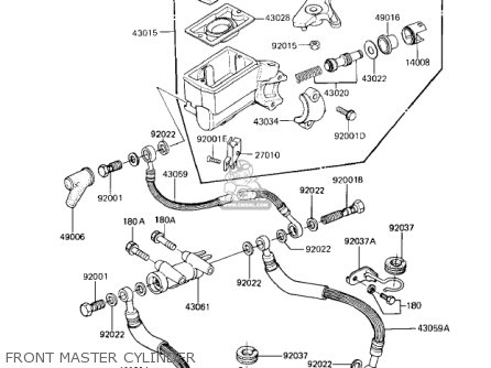 FRONT MASTER CYLINDER - ZN1100B1 SHAFT 1984 USA CALIFORNIA CANADA / LTD