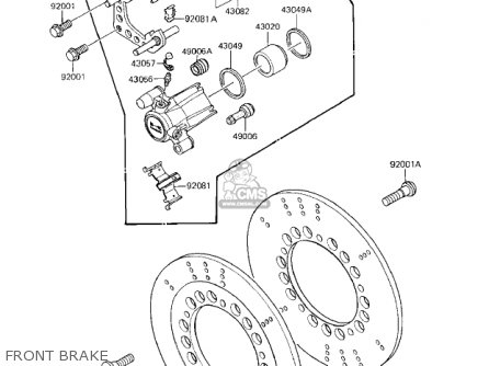 FRONT BRAKE - ZN1100B1 SHAFT 1984 USA CALIFORNIA CANADA / LTD