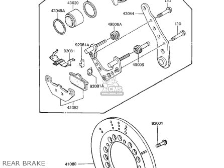 REAR BRAKE - ZN1100B1 SHAFT 1984 USA CALIFORNIA CANADA / LTD