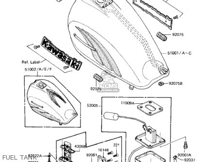 FUEL TANK - ZN1100B1 SHAFT 1984 USA CALIFORNIA CANADA / LTD