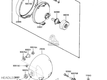 HEADLIGHT - ZN1100B1 SHAFT 1984 USA CALIFORNIA CANADA / LTD
