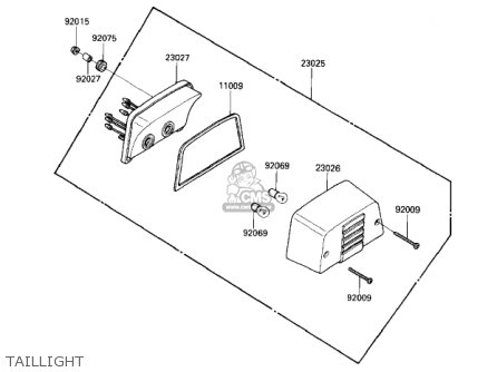 TAILLIGHT - ZN1100B1 SHAFT 1984 USA CALIFORNIA CANADA / LTD