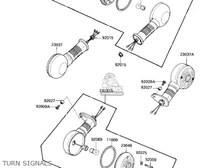 TURN SIGNALS - ZN1100B1 SHAFT 1984 USA CALIFORNIA CANADA / LTD