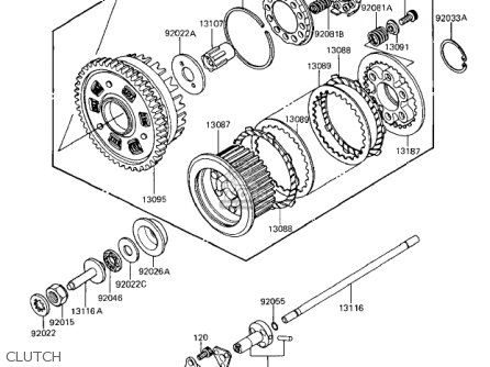 CLUTCH - ZN1100B1 SHAFT 1984 USA CALIFORNIA CANADA / LTD