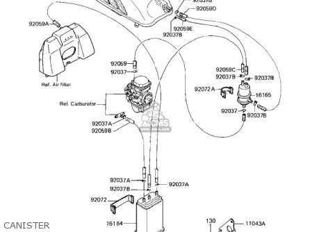 CANISTER - ZN1100B1 SHAFT 1984 USA CALIFORNIA CANADA / LTD