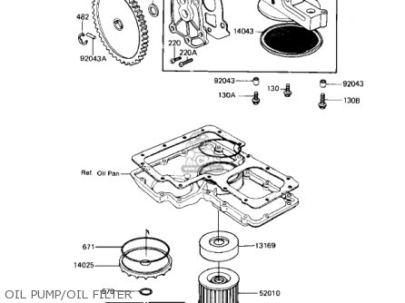 OIL PUMP/OIL FILTER - ZN1100B1 SHAFT 1984 USA CALIFORNIA CANADA / LTD