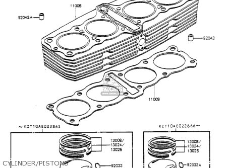 CYLINDER/PISTONS - ZN1100B1 SHAFT 1984 USA CALIFORNIA CANADA / LTD