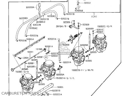 CARBURETOR ASSY - ZN1100B1 SHAFT 1984 USA CALIFORNIA CANADA / LTD