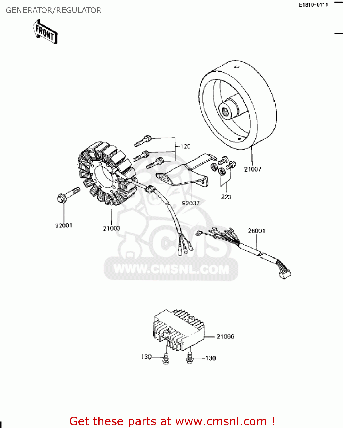 GENERATOR/REGULATOR ZN1100B2 SHAFT 1985 USA CALIFORNIA CANADA / LTD