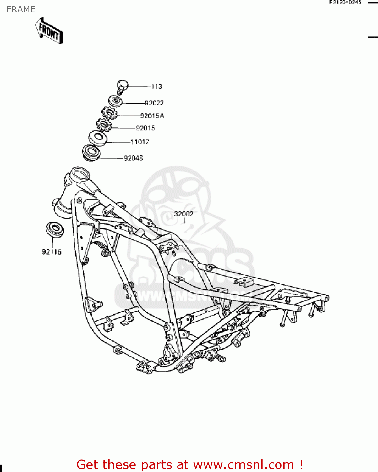 FRAME ZN1100B2 SHAFT 1985 USA CALIFORNIA CANADA / LTD
