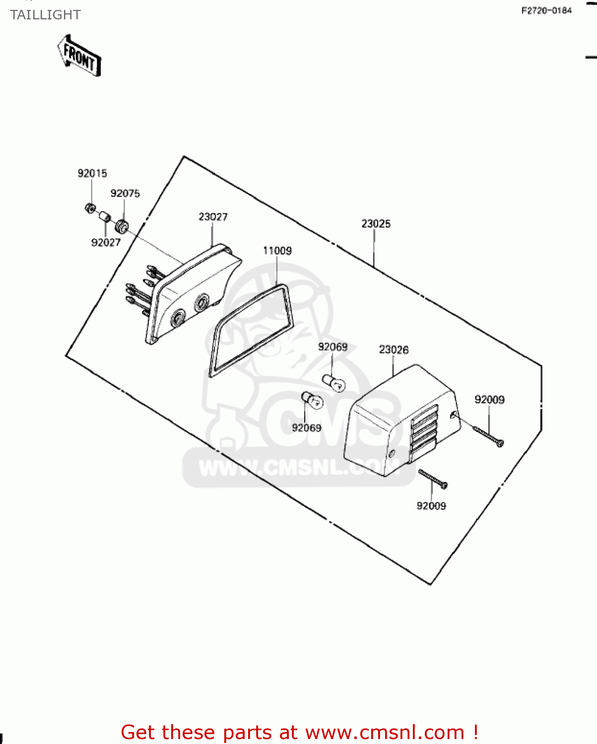 TAILLIGHT ZN1100B2 SHAFT 1985 USA CALIFORNIA CANADA / LTD