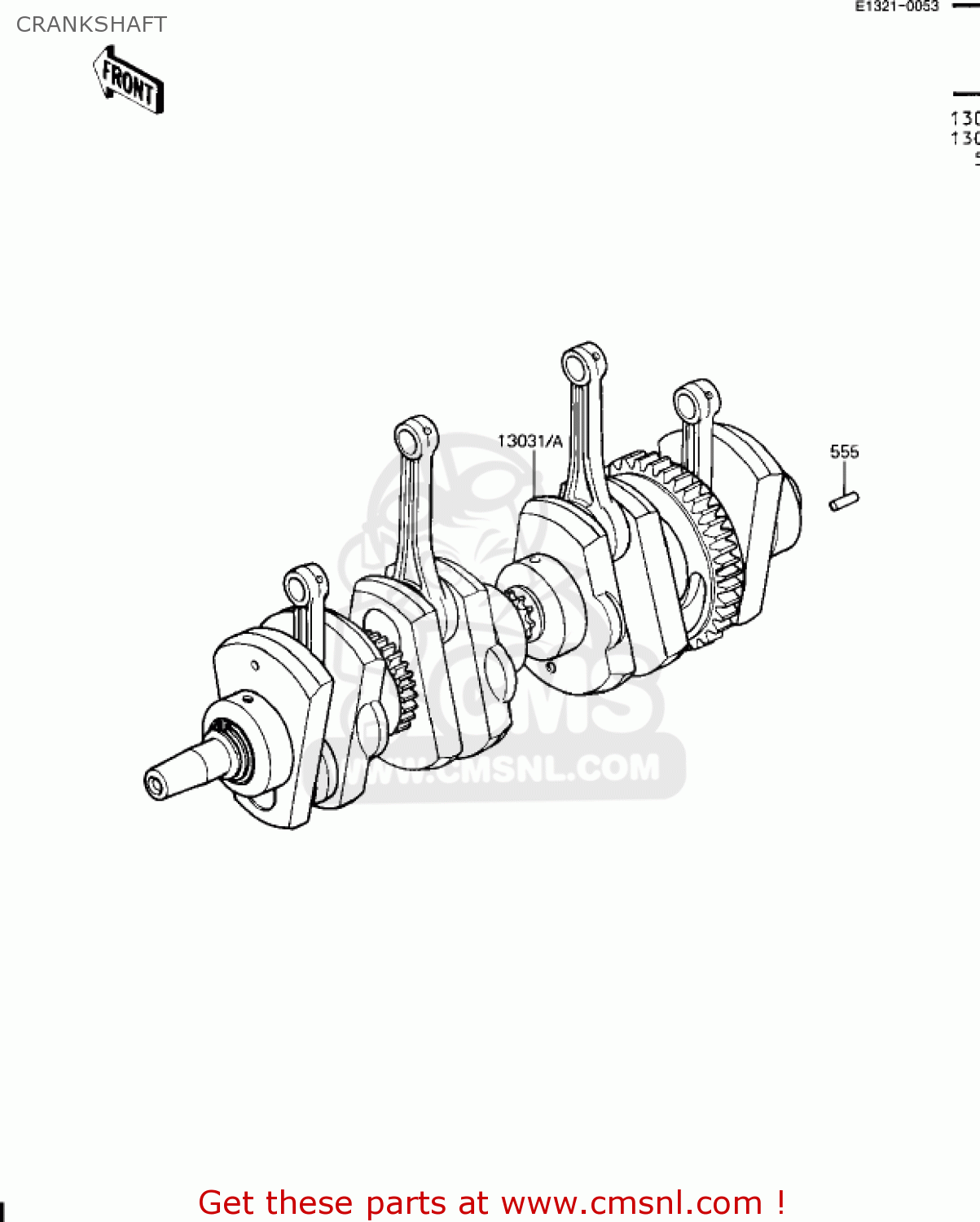 CRANKSHAFT ZN1100B2 SHAFT 1985 USA CALIFORNIA CANADA / LTD