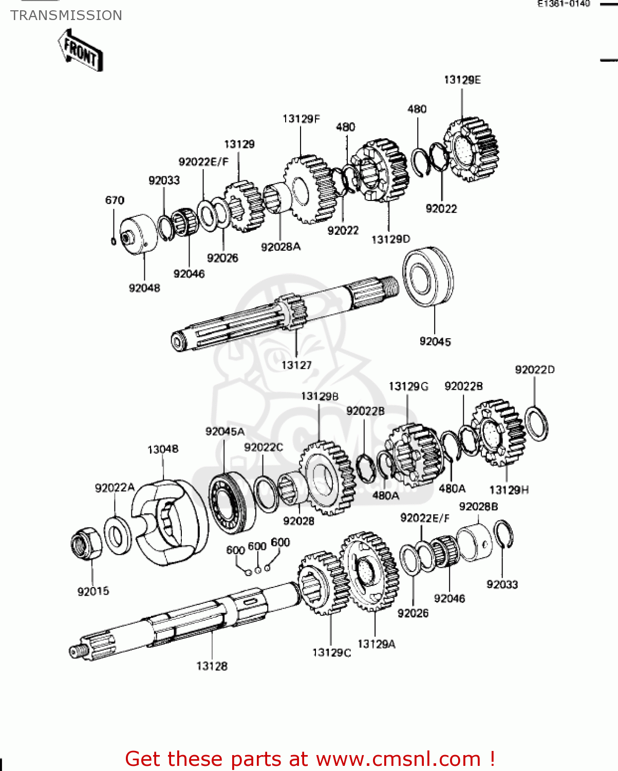 TRANSMISSION ZN1100B2 SHAFT 1985 USA CALIFORNIA CANADA / LTD