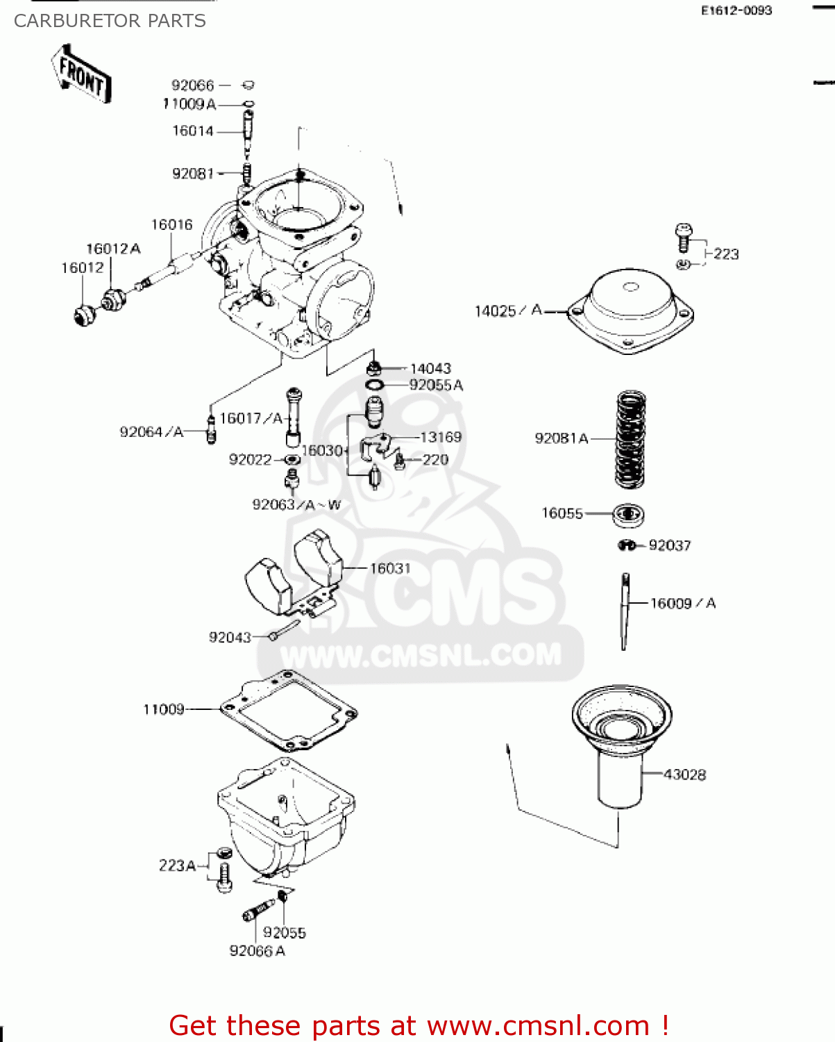 CARBURETOR PARTS ZN1100B2 SHAFT 1985 USA CALIFORNIA CANADA / LTD