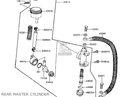 REAR MASTER CYLINDER - ZN1100B2 SHAFT 1985 USA CALIFORNIA CANADA / LTD