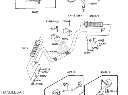 HANDLEBAR - ZN1100B2 SHAFT 1985 USA CALIFORNIA CANADA / LTD