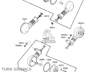 TURN SIGNALS - ZN1100B2 SHAFT 1985 USA CALIFORNIA CANADA / LTD