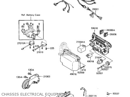 CHASSIS ELECTRICAL EQUIPMENT - ZN1100B2 SHAFT 1985 USA CALIFORNIA CANADA / LTD
