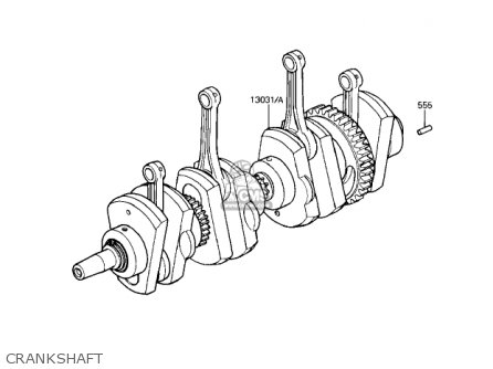 CRANKSHAFT - ZN1100B2 SHAFT 1985 USA CALIFORNIA CANADA / LTD