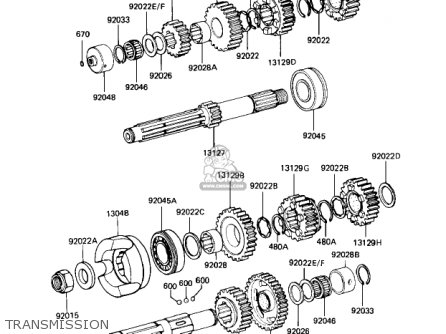 TRANSMISSION - ZN1100B2 SHAFT 1985 USA CALIFORNIA CANADA / LTD