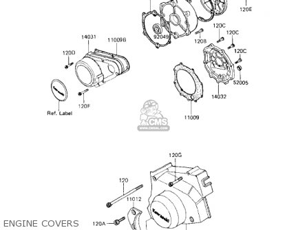 ENGINE COVERS - ZN1100B2 SHAFT 1985 USA CALIFORNIA CANADA / LTD