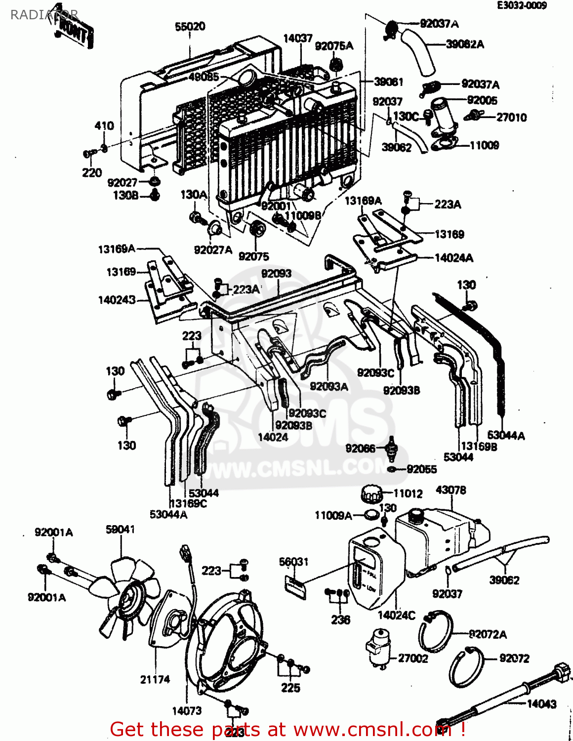 RADIATOR ZN1300A1 1983 USA CANADA