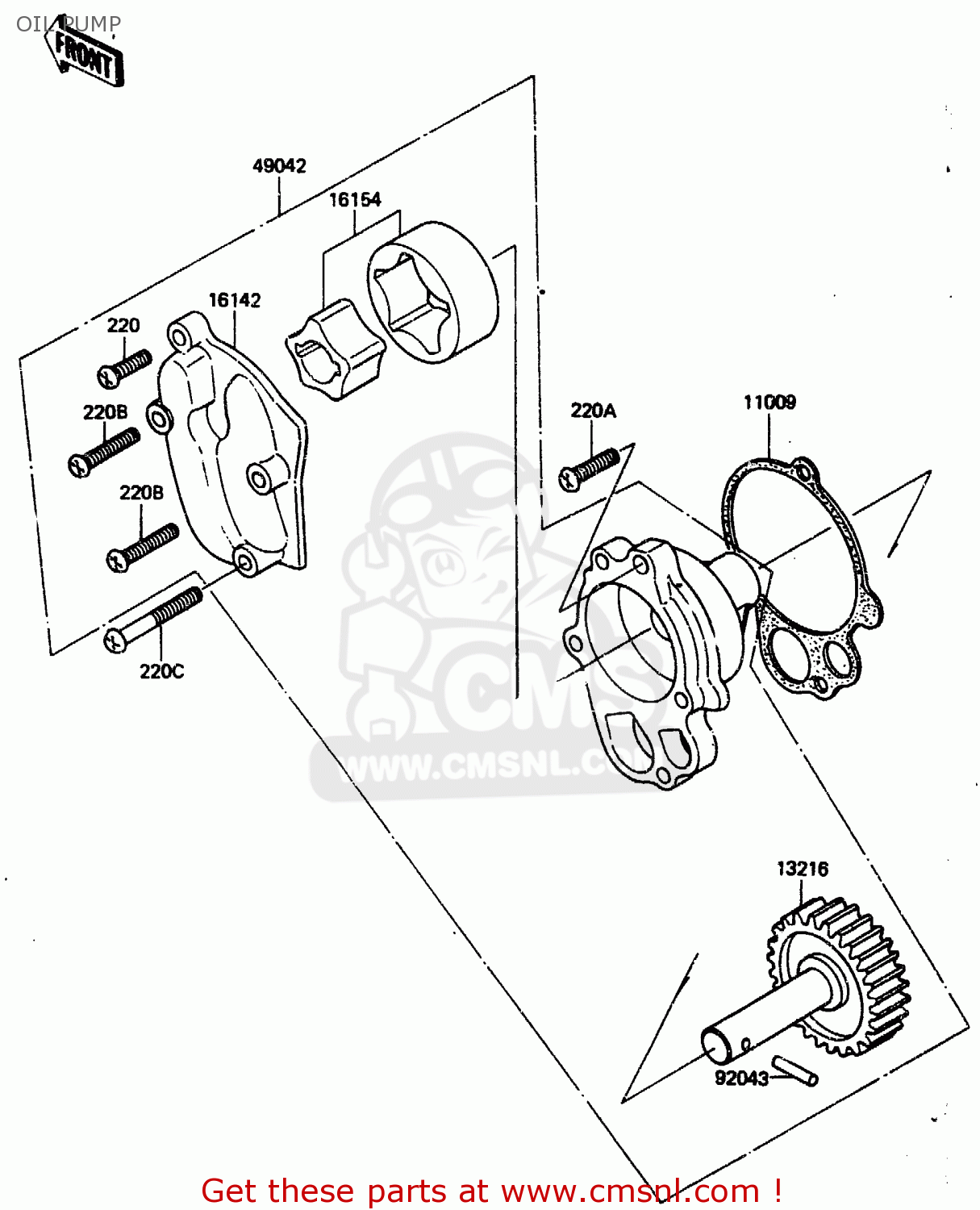 OIL PUMP ZN1300A1 1983 USA CANADA