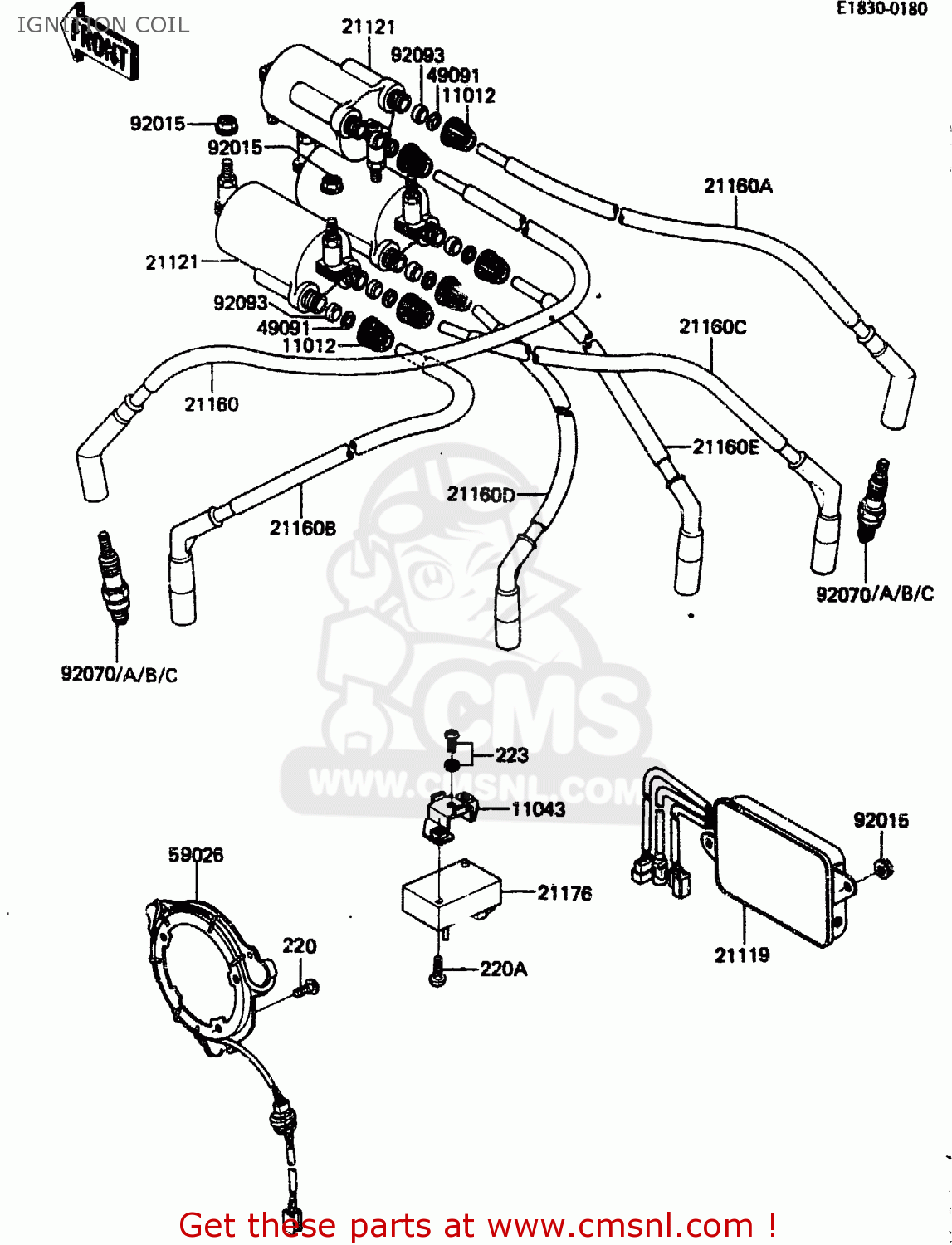 IGNITION COIL ZN1300A1 1983 USA CANADA