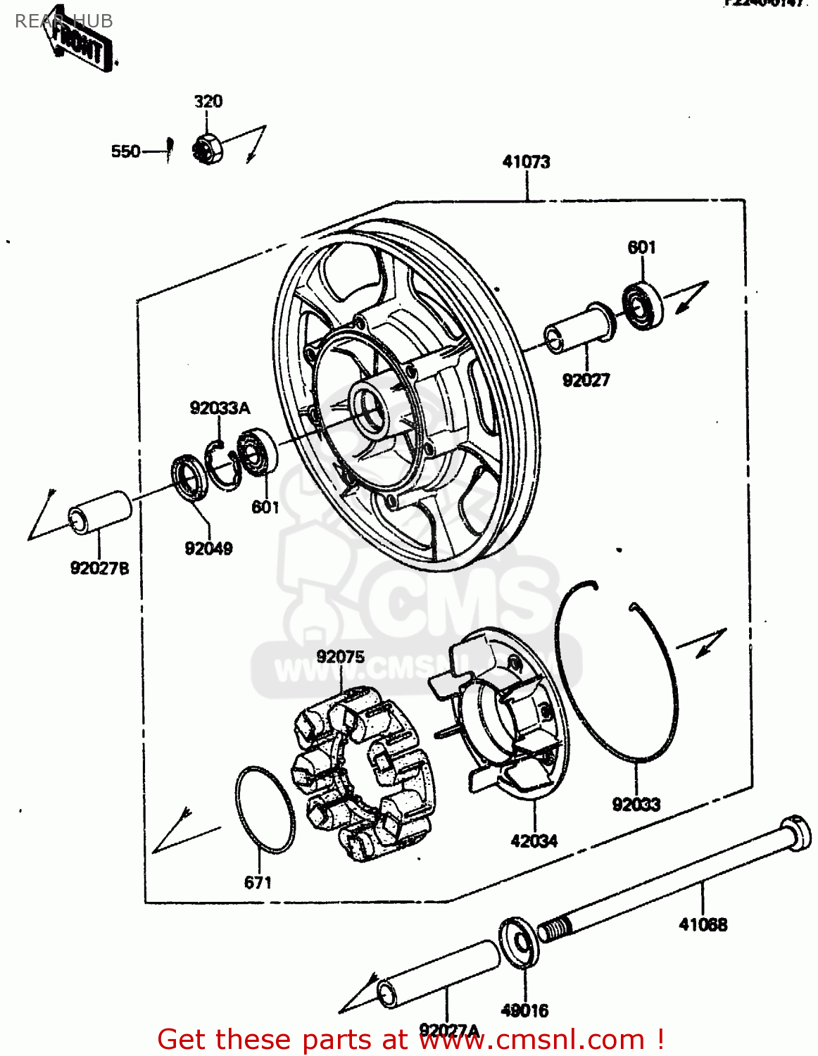 REAR HUB ZN1300A1 1983 USA CANADA