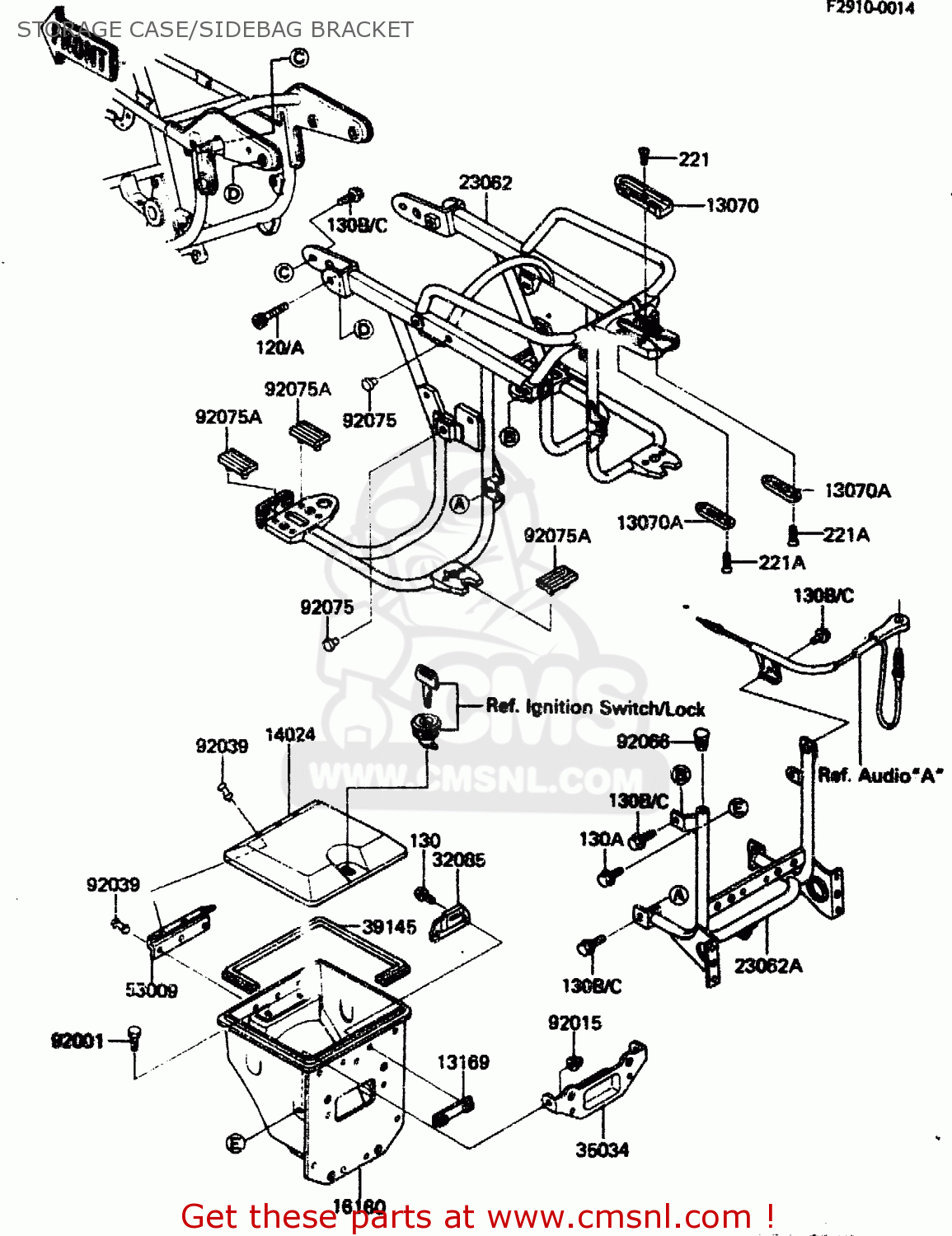 STORAGE CASE/SIDEBAG BRACKET ZN1300A1 1983 USA CANADA