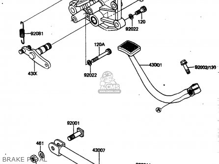 BRAKE PEDAL - ZN1300A1 1983 USA CANADA